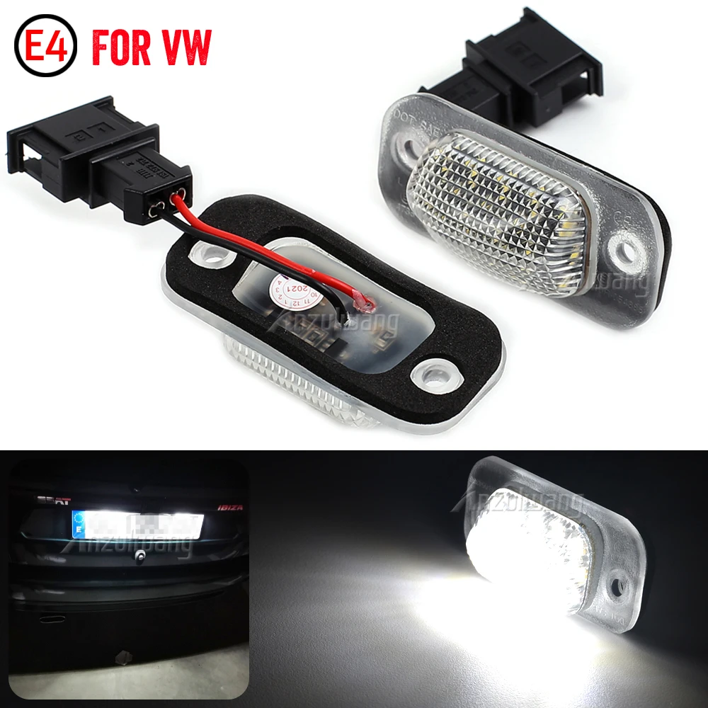 

2Pcs Car LED License Number Plate Light Lamps For VW Polo 3 Classic Variant Golf 3 1H1 Cabriolet 1E7 Seat Ibiza Cordoba Vario 6K