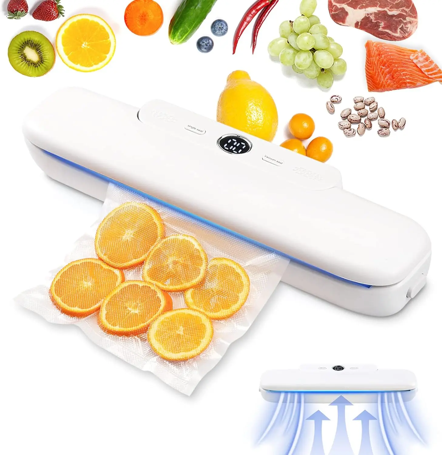 

Food Saver Vacuum Sealer Machine,Automatic One-Touch Upgraded Bag Sealer,Compact Food Sealer Vacuum Sealer for Dry Moist All Sav