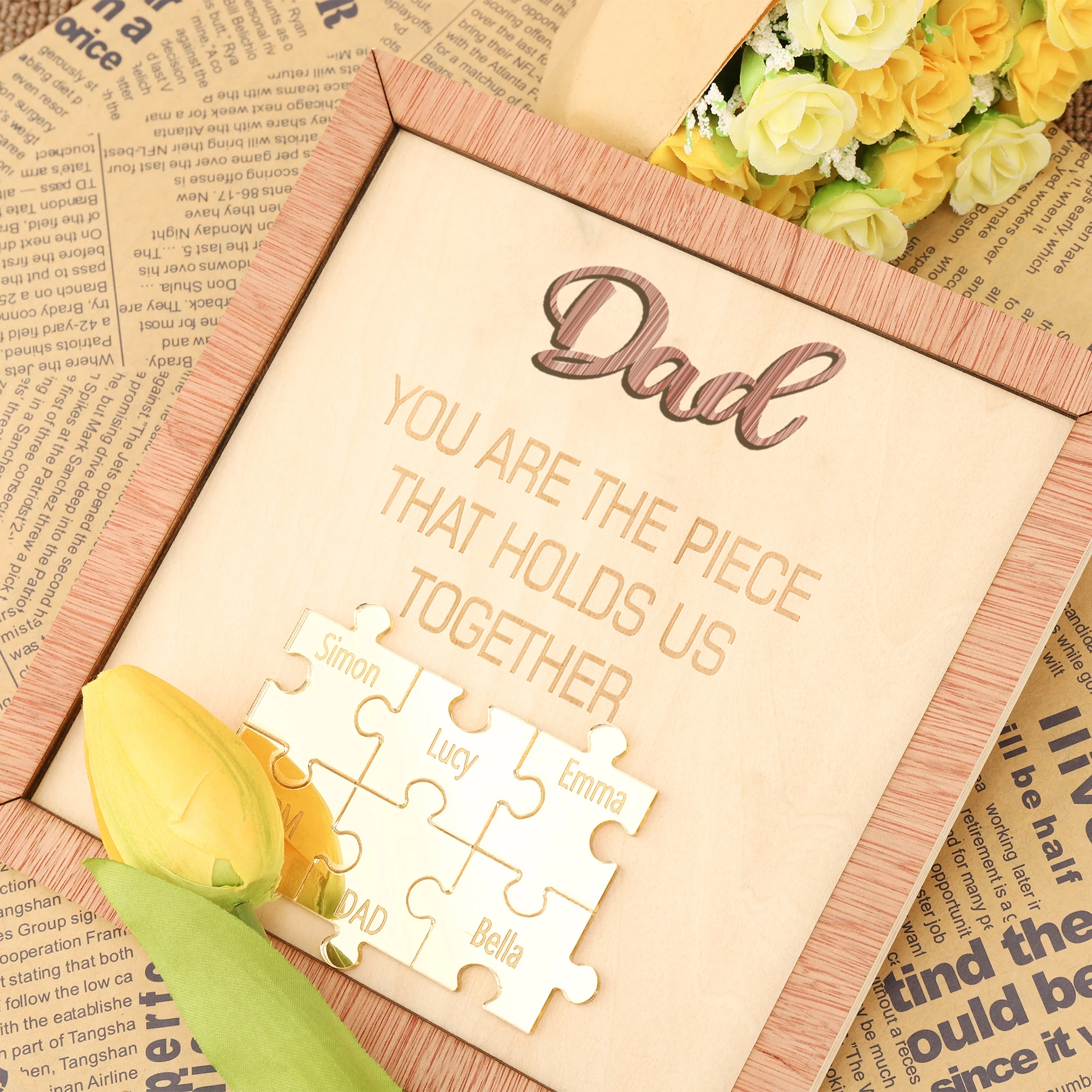 Personalized Puzzle Decoration Custom Father's Day Gifts Puzzle Signs Gifts for Creative Decorations Art Print Custom Name Famil