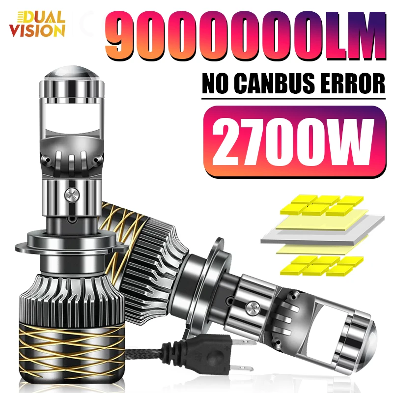 

Мини-объектив H4 H11 H7 Светодиодные фары 2700 Вт 9000000LM Canbus H8 H9 HB3 9005 HB4 9006 CSP CHIP 6000K Белые моторные лампы Автомобильные противотуманные фары