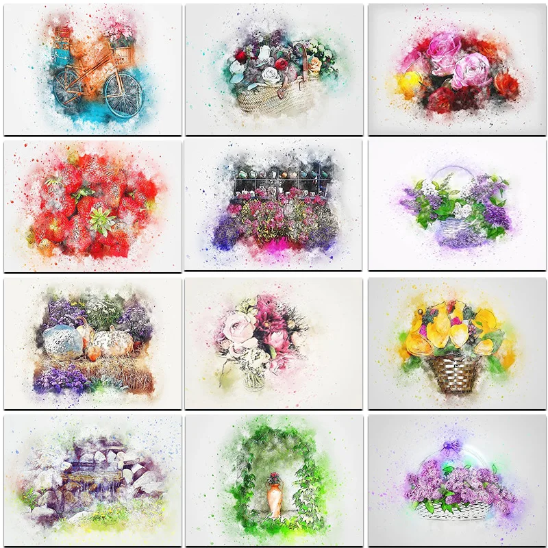 

5D DIY Diamond Painting Flower Cross Stitch Kit Mosaic Diamond Embroidery Rose Full Square Drill Home Decoration houses Art