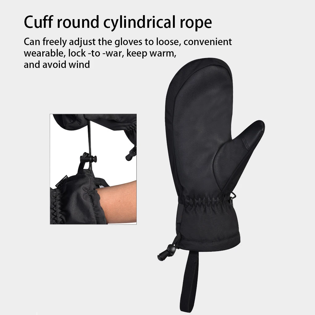 

1 Pair Winter Ski Gloves Windproof Waterproof Nonslip Thermal Snow Motorbike Camping Skiing Skating Mittens Black M