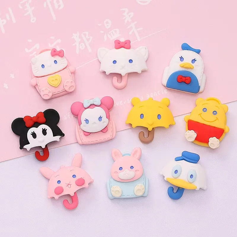 

10pcs Mini Mixed Cartoon Animal Series Resin Flatback Cabochons Accessories For Hair Clothing Shoes Planar DIY Home Decoration