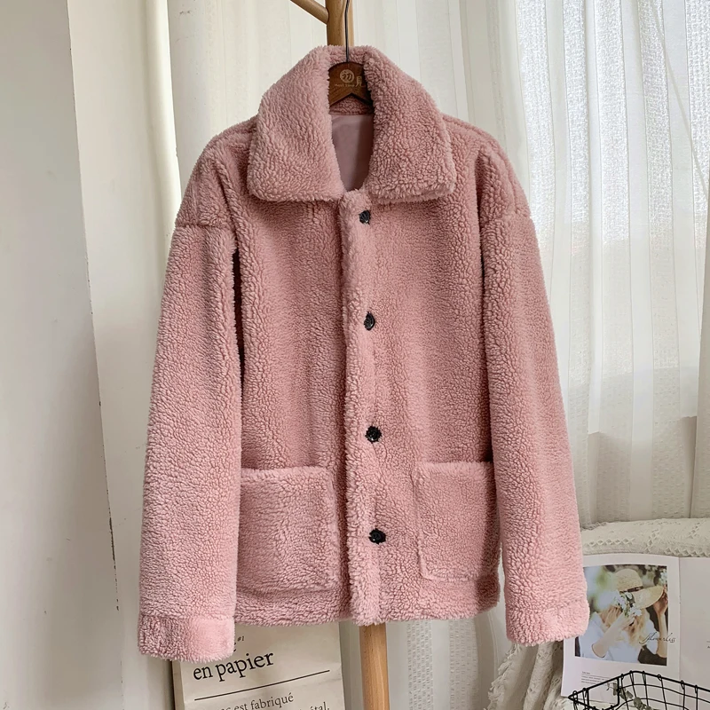 2023 Winter Thicken Warm Teddy Fur Jacket Coat Women Casual Fashion Lamb Faux Fur Overcoat Fluffy Cozy Loose Outerwear Female