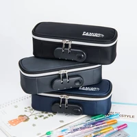 mens simple canvas pencil case high capacity portable korean student stationery bags with lock school supplies