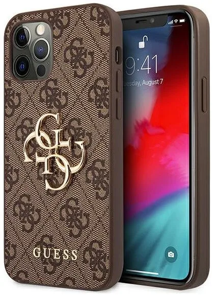 Чехол CG Mobile Guess PU 4G Big metal logo Hard для iPhone 12/12 Pro цвет Коричневый |