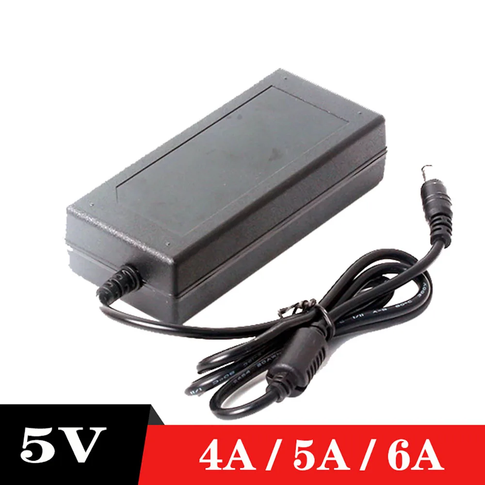 LAIMAIECO 5V 6A Power Supply 5A 4A Surveillance Camera Set-top Box Optical End Machine Switch Charger LED Light Belt DC5.5*2.1MM