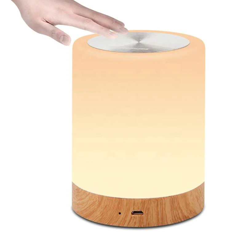 

Светодиодный прикроватный ночник с сенсорным управлением, креативный деревянный ночсветильник с регулируемой яркостью и подзарядкой по USB, RGB, детская настольная лампа для спальни