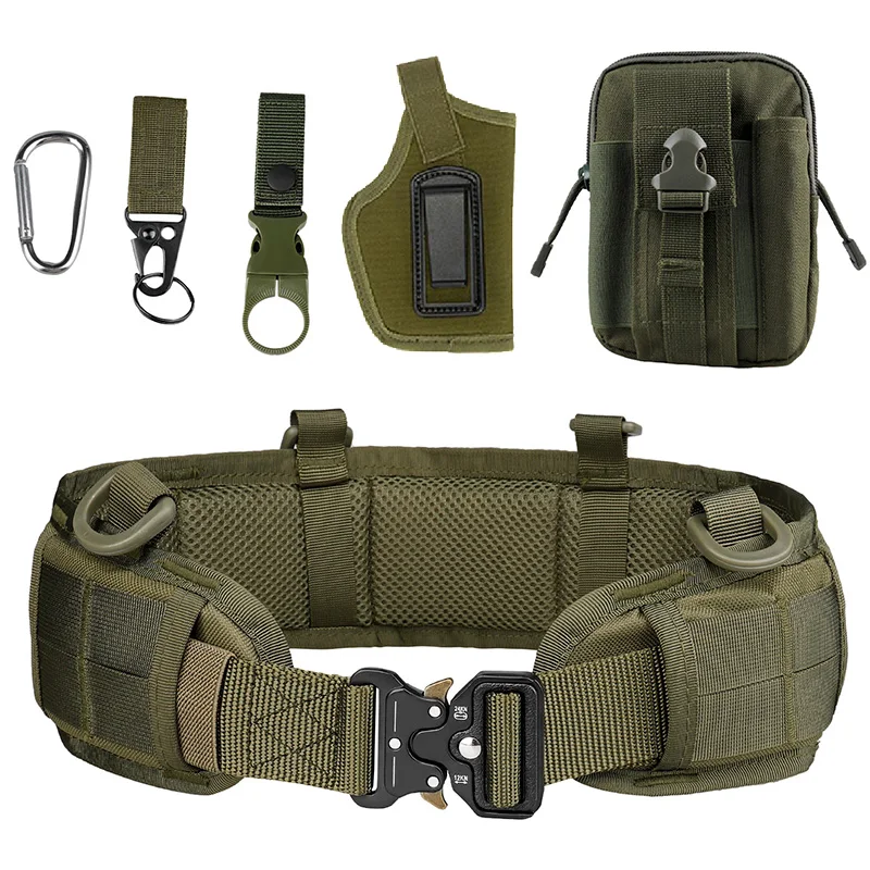 Military Tactical Adjustable Belt Outdoor Work Men Molle Battle Belt Army Combat CS Airsoft Hunting Paintball Padded Waist Belts