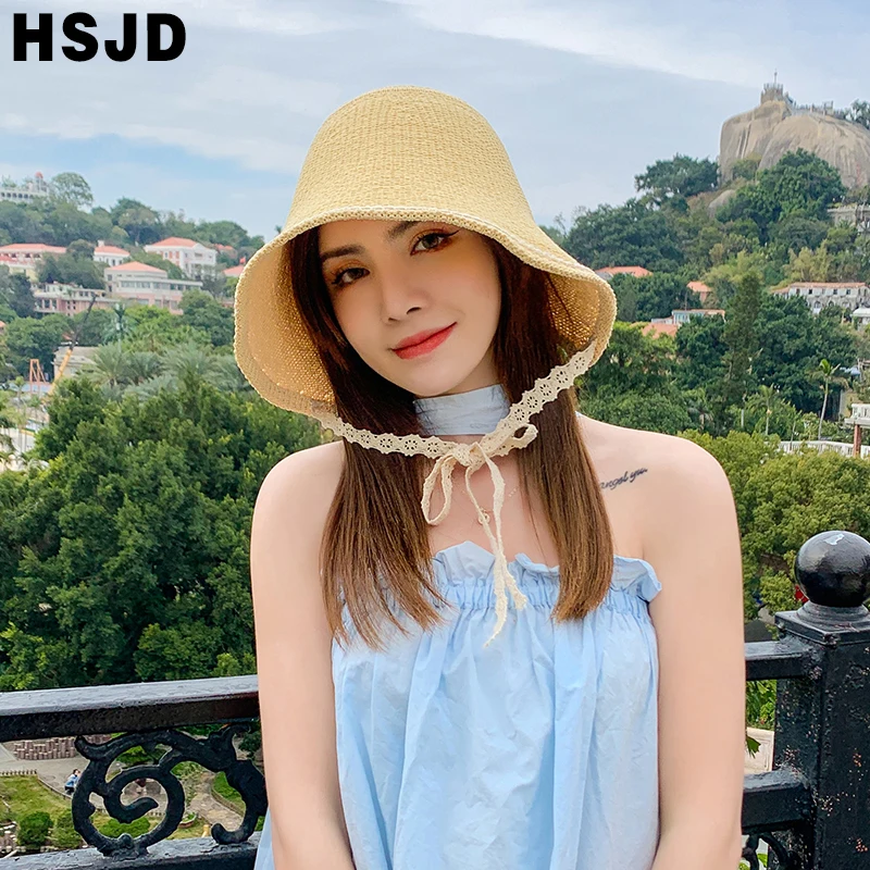 Летняя женская вязаная шапка рыбака с отверстиями купол Топ Панама дизайнерская