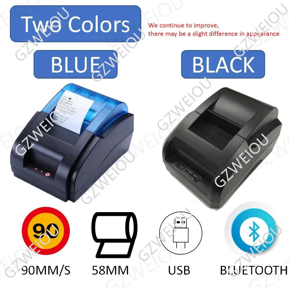 58MM Desktop POS Printer USB Thermal Receipt Printer with High Speed Printing Restaurant Sales Kitchen Support Windows System