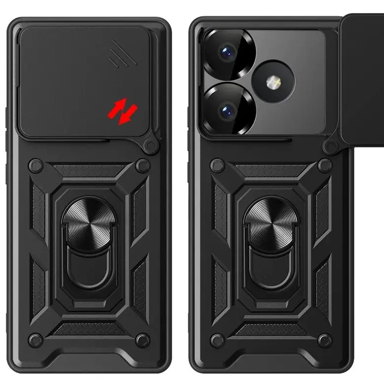 Чехол для Xiaomi Redmi Turbo 3 чехол с кольцом-подставкой и вращающимся объективом камеры