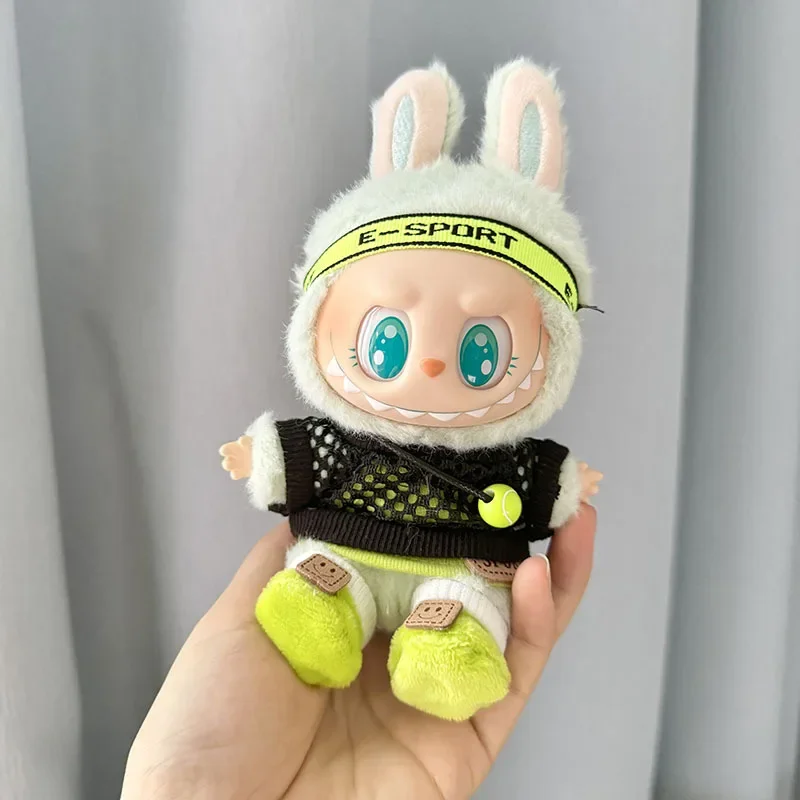 17 см Labubu Ropa кукла одежда мультфильм аниме сидячая вечеринка хип-хоп наряд