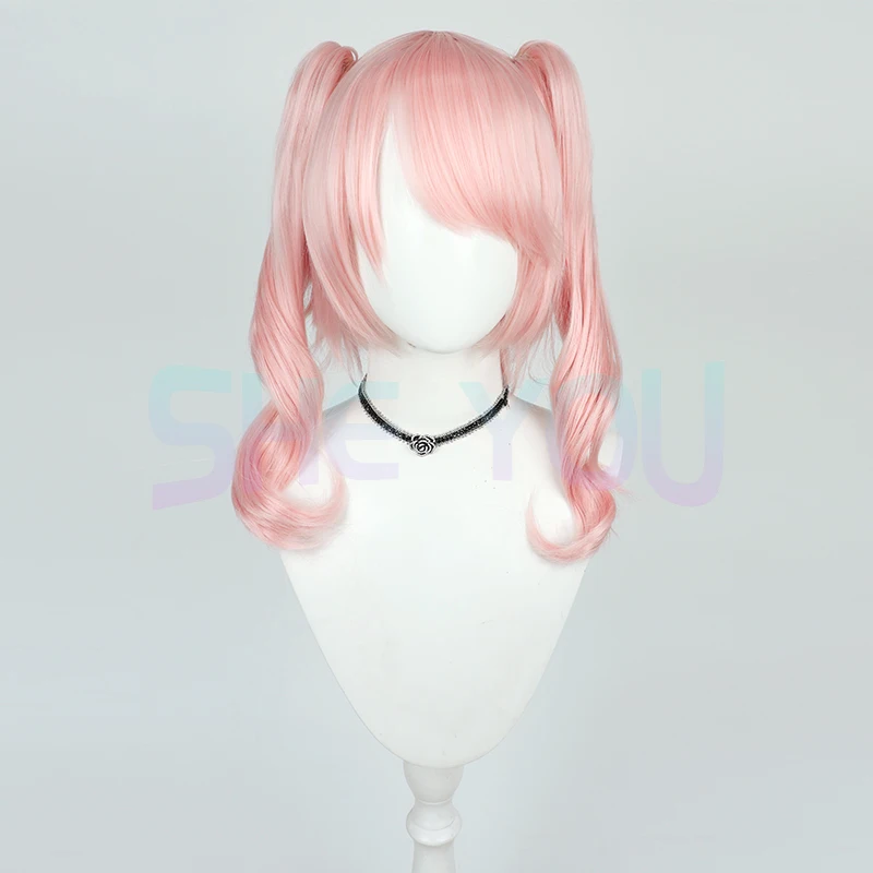 Парик для косплея Akiyama Mizuki 60 см/40 см цвет фым розовый 2 стиля термостойкие