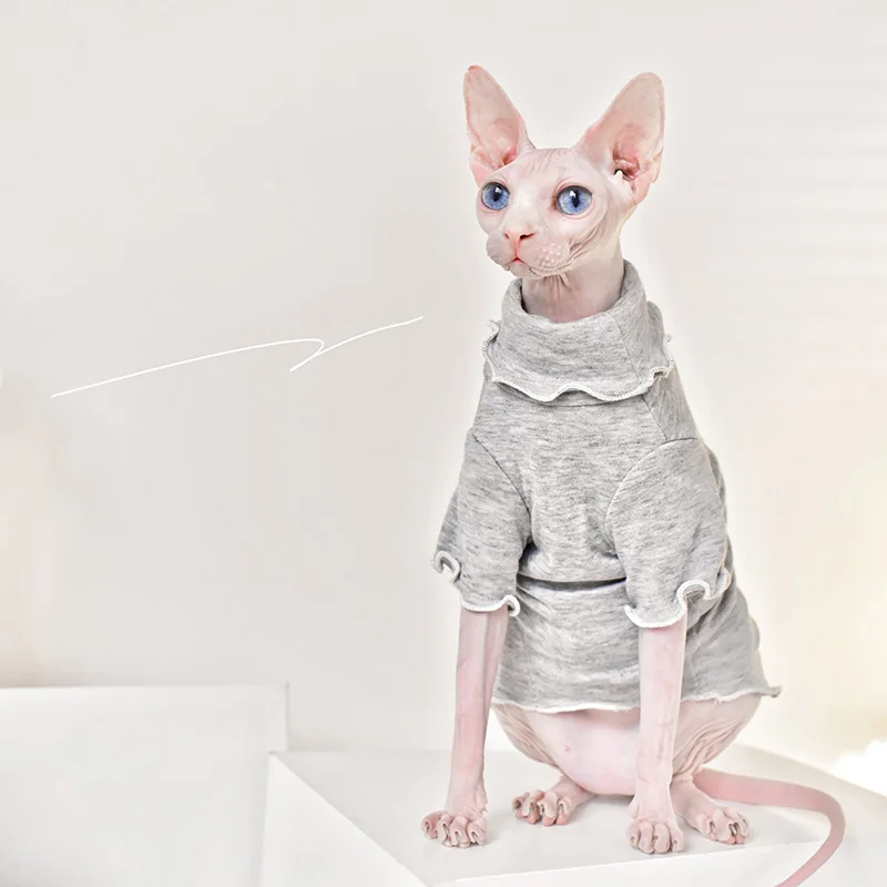 

C&C Double-layer modal cotton Sphinx hairless cat clothes Devon Rex summer thin Sphynx cat Cat Outfits cat shirts for cats