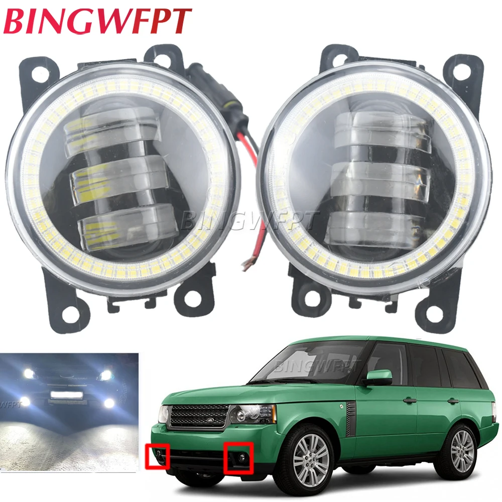 

2X LED Car Fog Lights Assembly Angel Eyes Halo DRL Daytime Running Light For Land Rover Range Rover III L322 2010 2011 2012