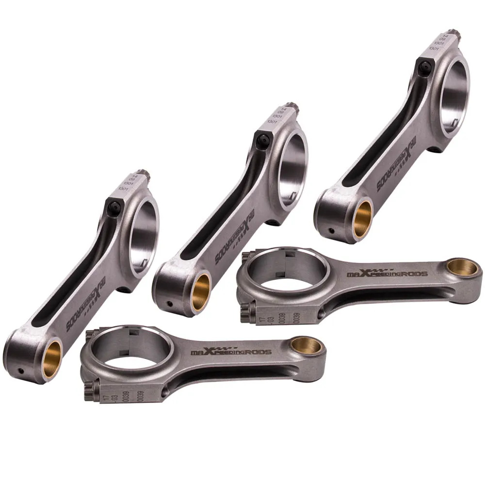 

5x Racing Conneting Rods H Beam Conrods for Audi S2 RS2 2.2L 5cyl 20V turbo Conrods For 80 8C, B4 2.2 L 4340 144mm Crank TUV