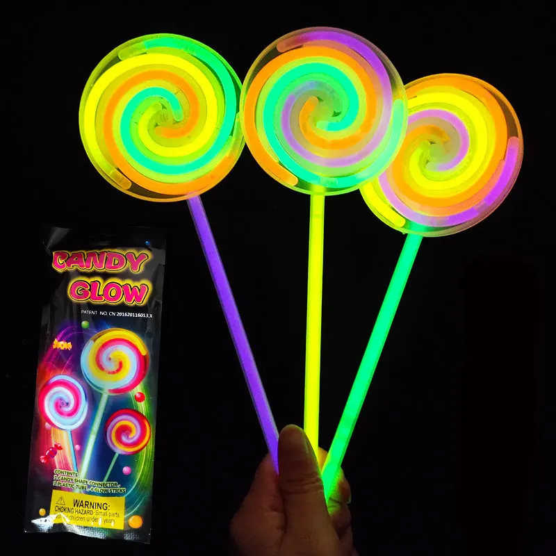 

3pcs Lollipop Glow Stick TikTok Same Style Fluorescent Light Sticks Photo Props Kids Gifts Happy Birthday Party Decor Supplies