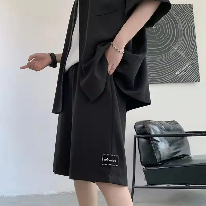 2023 Summer New Men Clothing Set England Style Suit Mens Loose Casual Short Sleeve Shorts Designer Clothes Thin Two Piece Set