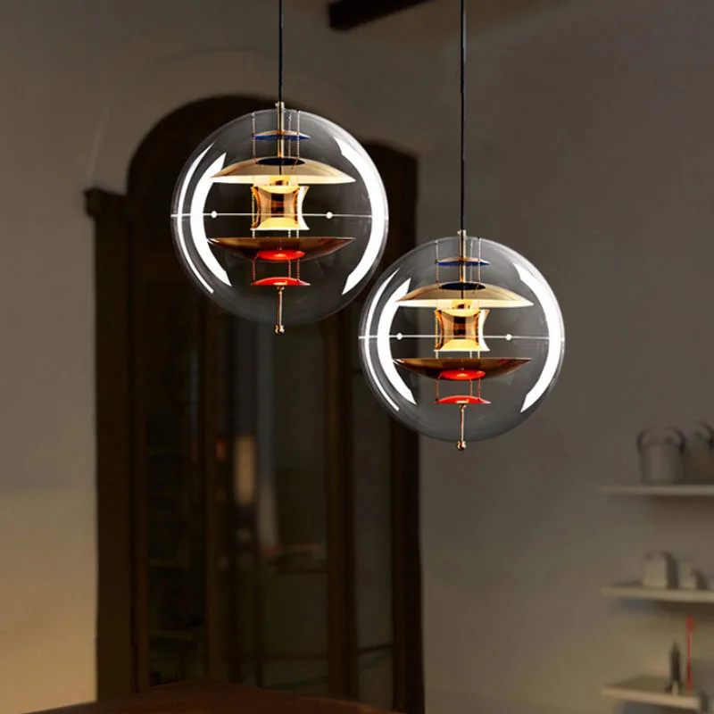 

Modern Nordic Globe Ball LED Planet Pendant Light Danish Acrylic Hanging Lamp Living Room Dining Home Decor Suspension Lustre