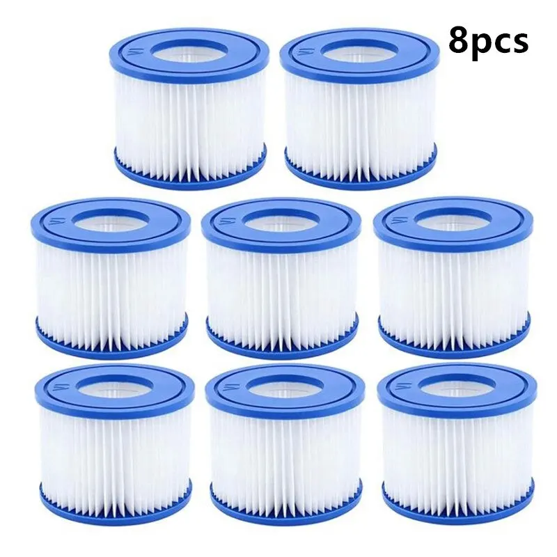 

8 Pcs Swimming Pool Filter for Bestway Spa Filter Pump Cartridge Type Cartridges Pack Washable Filter Easy to Clean