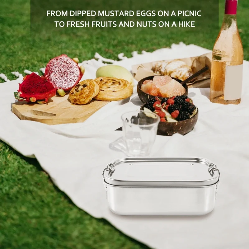 Контейнер для обеда из нержавеющей стали с зажимами замков и герметичным