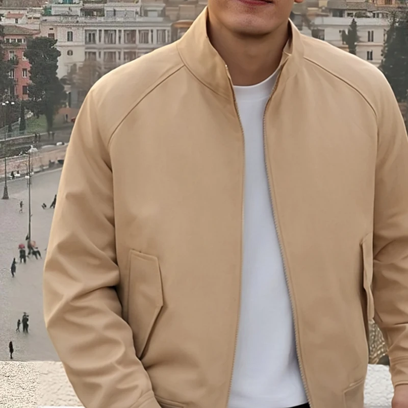 Новая осенняя деловая повседневная мужская классическая куртка цвета хаки с