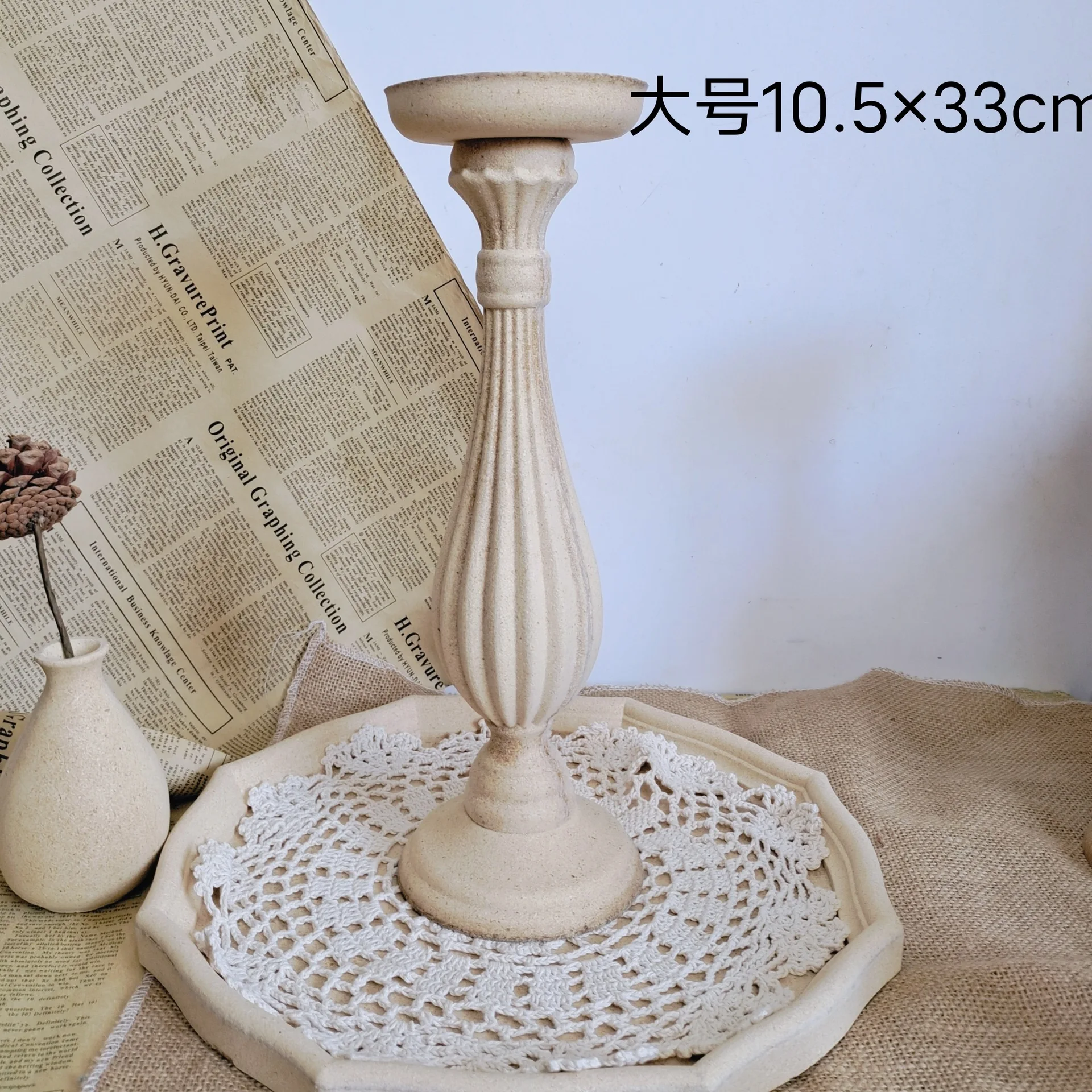 

Wood Candle Holder Traditional Style Table Decor Wedding Candlesticks Accent