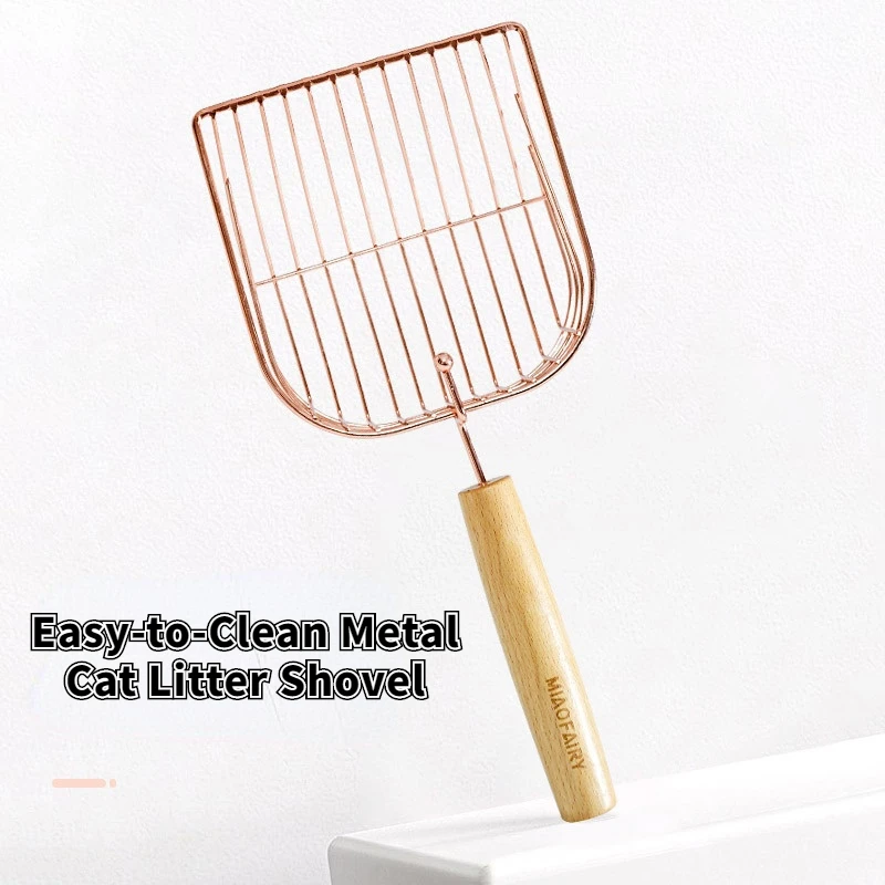 

Cat Litter Scoop Metal Solid Wood Handle Pooper Scoopers Poop Cleaner Pets Kitten Litter Sand Shovel Household Pet Cleaning