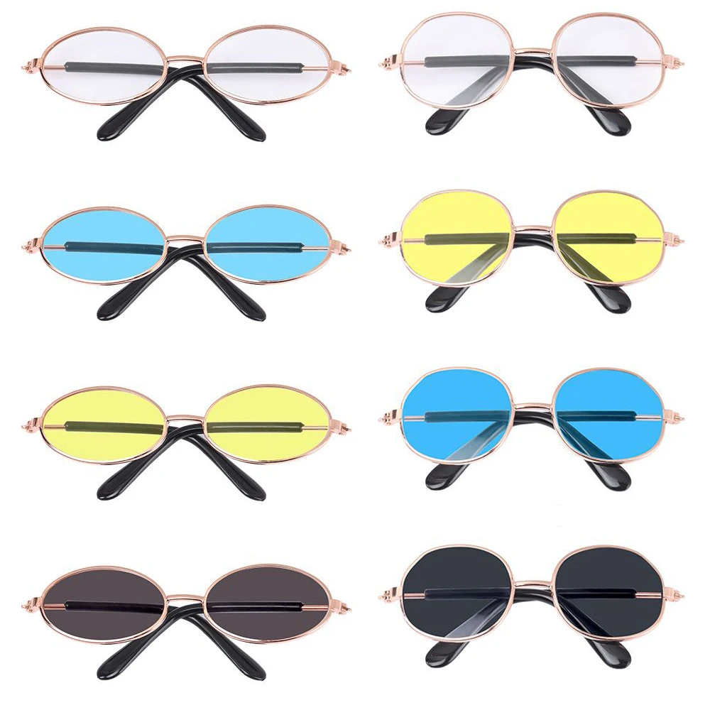 

Миниатюрные очки для кукол, плюшевая кукла, Металлические Круглые Искусственные очки, очки для кукол, аксессуары для кукол Blythe