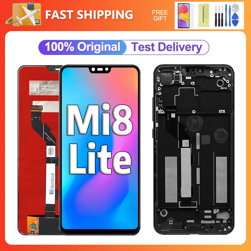 

Оригинальный ЖК-дисплей Mi 8 Lite 6,26 ''для Xiaomi Mi 8 Lite M1808D2TG, ЖК-дисплей с сенсорным экраном и дигитайзером в сборе, детали с рамкой