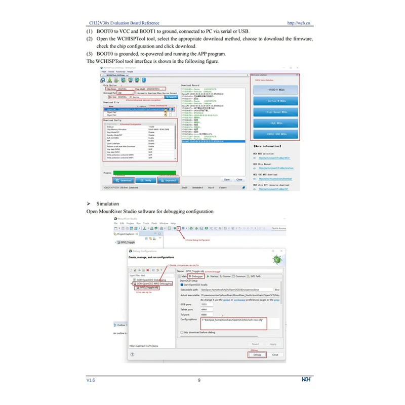CH32V307V-EVT-R0 CH32V307 Макетная плата 32-битный процессор RISC-V Core MCU USB2.0 PHY Ethernet Оценочное