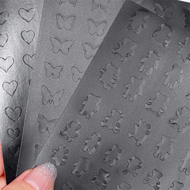 

1pcs New French Wavy Line Nail Art Tips Sticker Inkjet Hollow Template Manicure Decals Airbrush Butterfly Nail Strips Tools