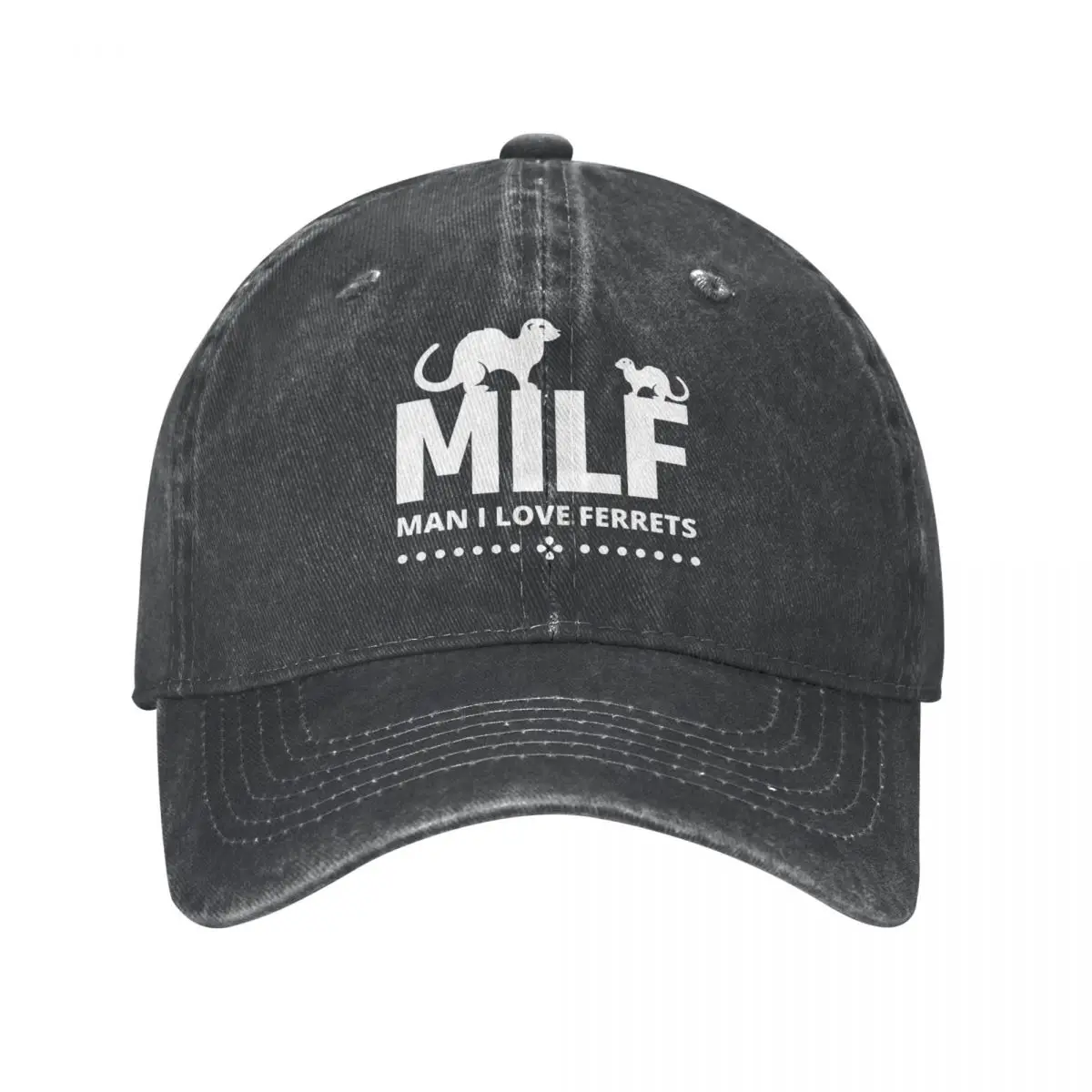 

Vintage Milf Man I Love Ferrets Cute Animal Baseball Cap Men Women Distressed Denim Washed Snapback Cap Golf Gift Caps Hat