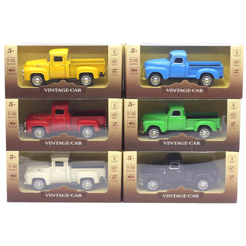 Красный грузовик классический деревенский винтажный металлический пикап