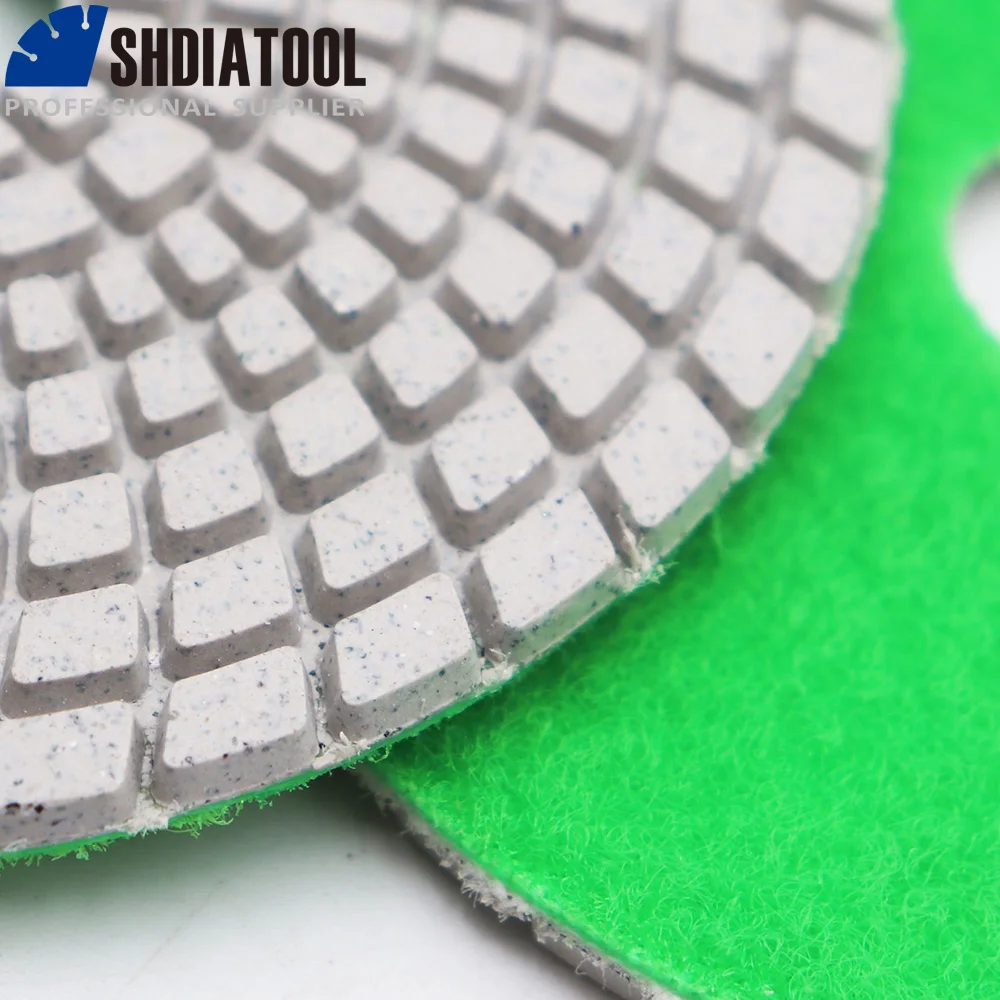 SHDIATOOL 7pcs 4&quot #50 Diamond Flexible Wet Polishing Pads For Stone Ceramic Tile White Bond Diamter 100mm sanding discs | Инструменты