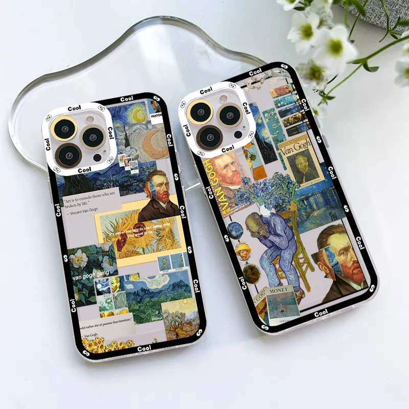 

Van Gogh Sunflowers The Starry Night Art Aesthetic Phone Case For iPhone 14 13 12 11 Pro Max Mini X Xs XR 6 7 8 Plus SE 2020