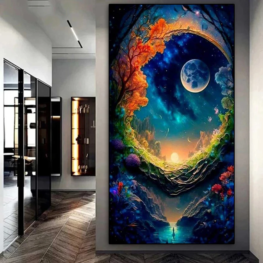 Фотообои большого размера с изображением Луны и ночи