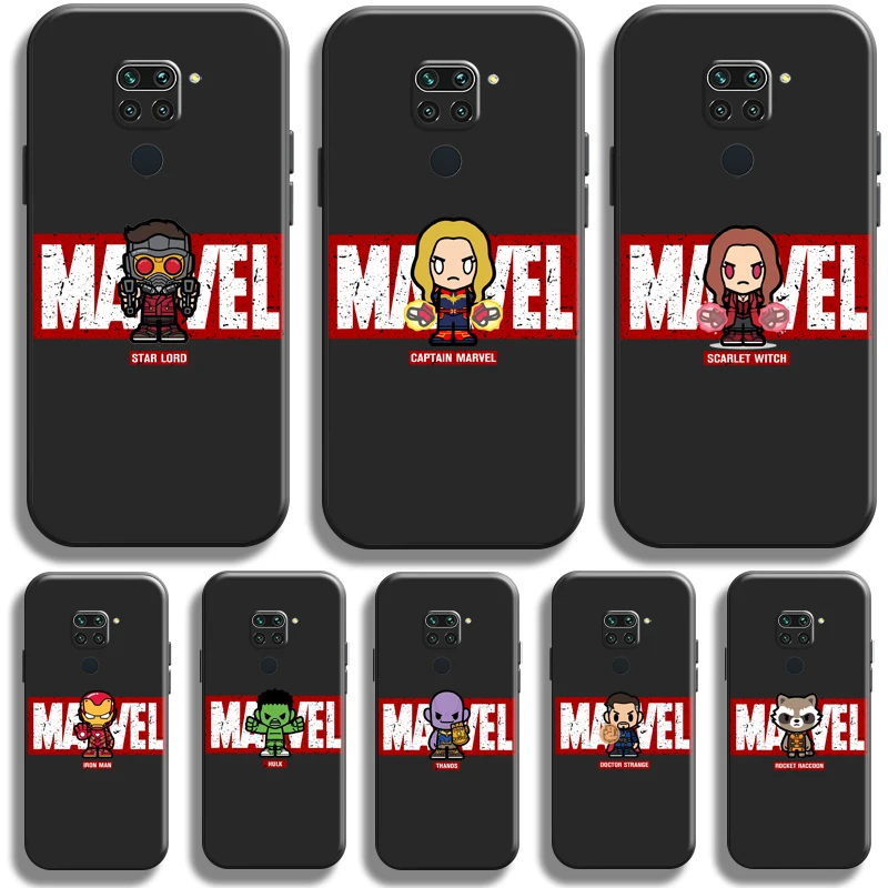 

Cute Marvel Logo For Xiaomi Redmi Note 9 5G 9T 9S 9 Pro Phone Case Carcasa Soft Silicone Cover Black Coque
