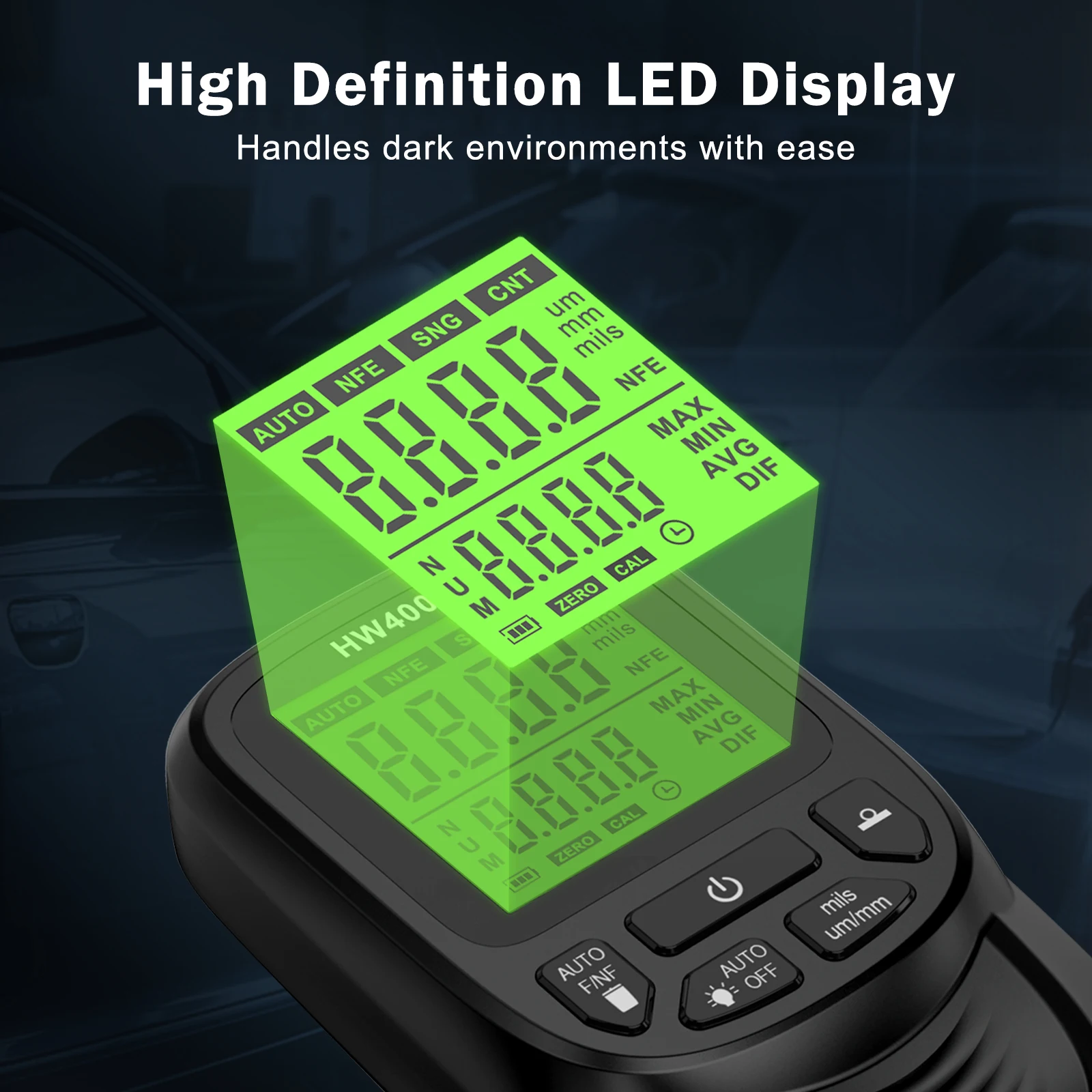 Датчик толщины автомобильного покрытия HW400S