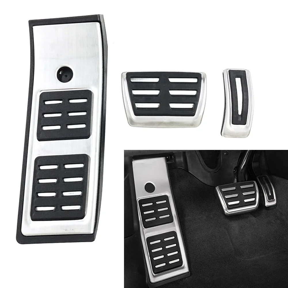 3x LHD Stainless Steel Car Foot Rest Brake Gas Pedals Cover For Audi Q5 2017-2022 SQ5 Q5L 2018 2019 2020 2021 2022