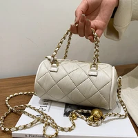 2022 luxury brand handbags women soft leather crossbody bags for girls cylindrical shoulder bag designer lattice bags ladies sac