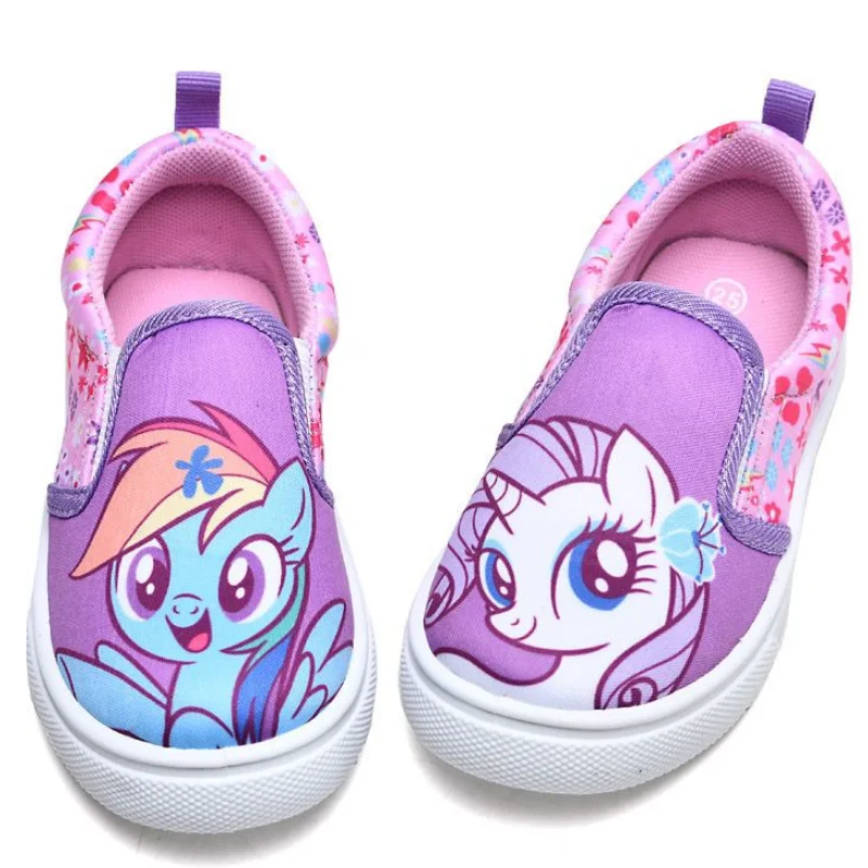 

Детские кроссовки My Little Pony, повседневные, без шнуровки, всесезонные, легкие, Нескользящие, мультяшный Рисунок Аниме, парусиновая обувь, подарок