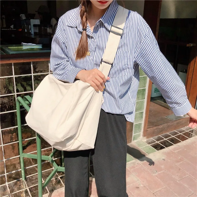 

Campus Style Canvas Diagonal Span Bag Woman Female Shopper Shoulder Bag Handbags Shopping Makeup Tote Hand Bags For Campus Girls