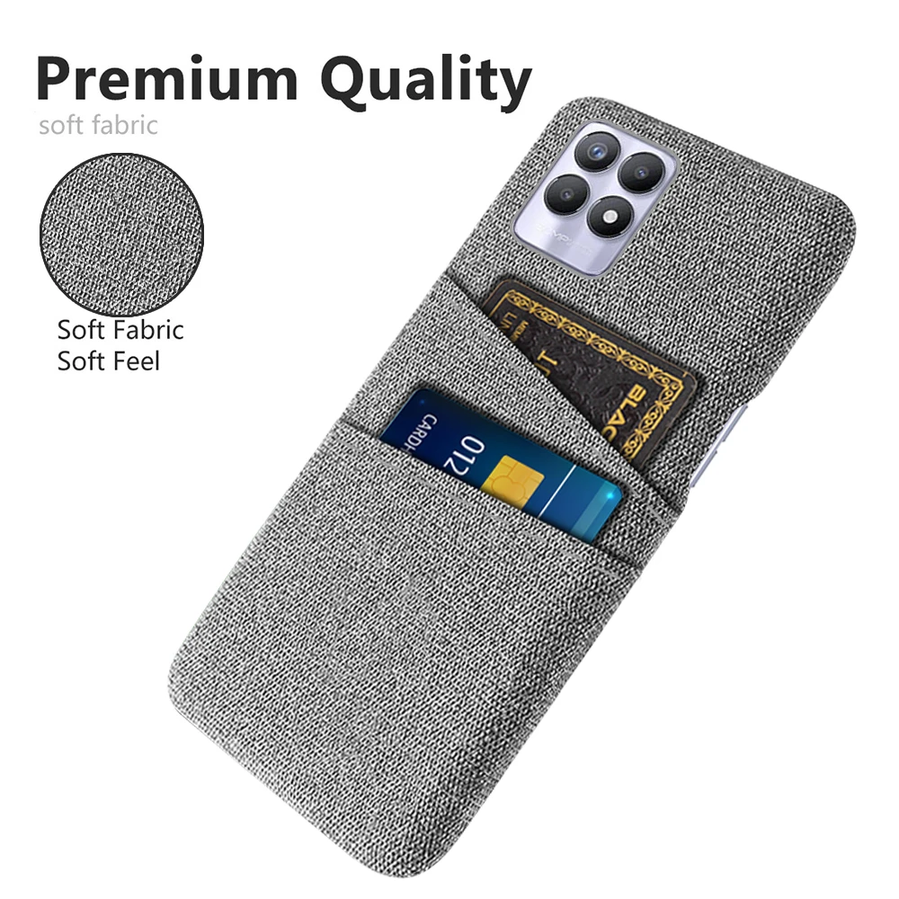 

For On Realme 8i Realme8i 6.6" RMX3151 Fundas Coque Realmi 8i Case For OPPO Realme 8i 8 Pro Luxury Fabric Dual Card Phone Cover