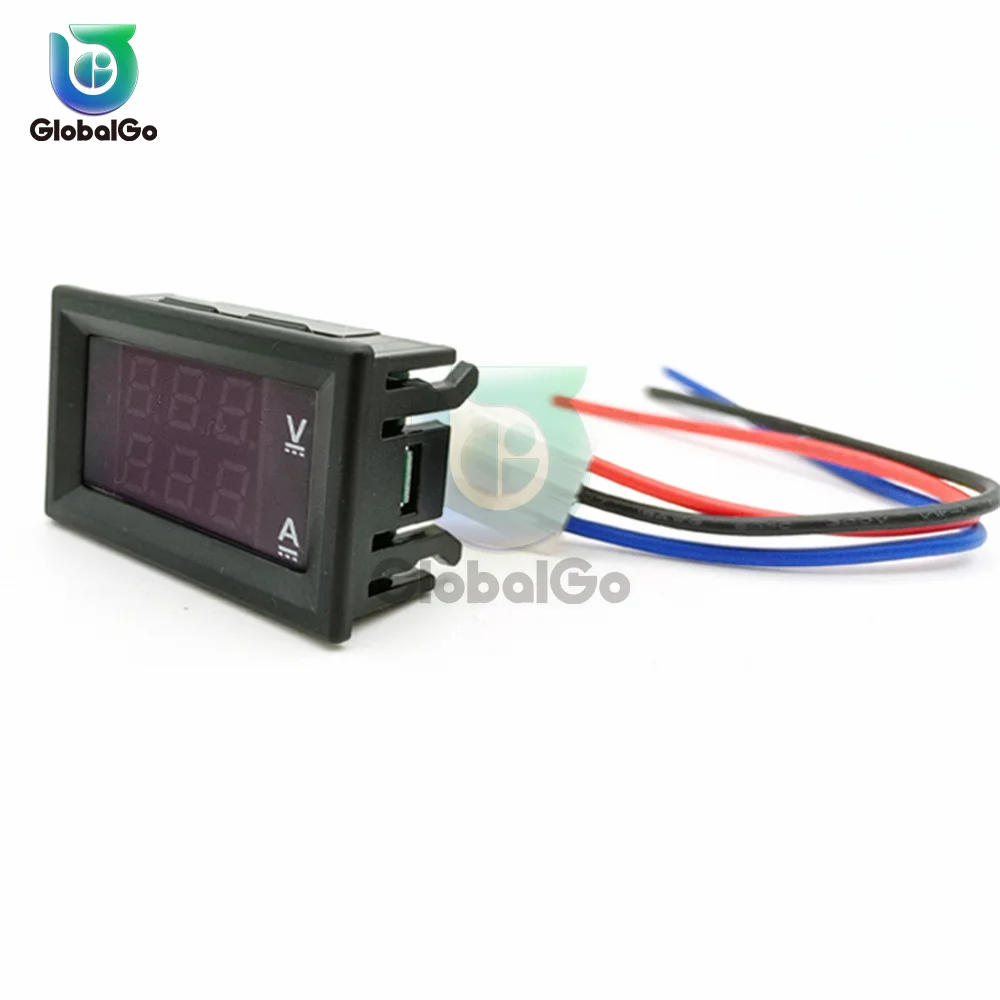 Высококачественный Вольтметр Амперметр постоянного тока 100 в 10 А синий + красный