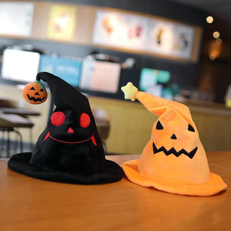 

1Pcs 30x40cm Funny Simulation Pumpkin Ghost Hat Plush Toys Soft Stuffed Anime Doll for Girls Kids Present Halloween Party Decor