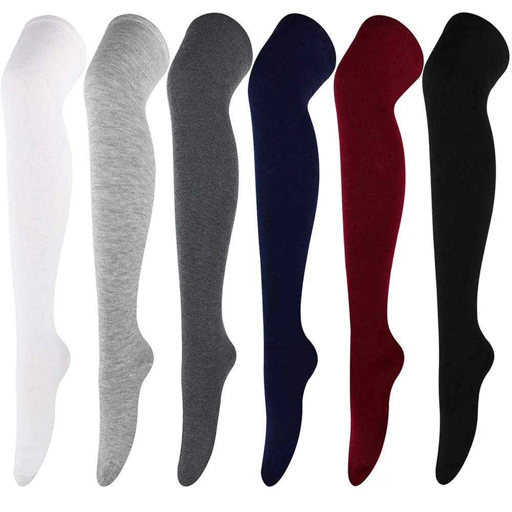 

Women Solid Cotton Long Socks Pantyhose Over Knee Long Boot Socks Thigh High Socks High Tube Stockings Warm Leg Warmers