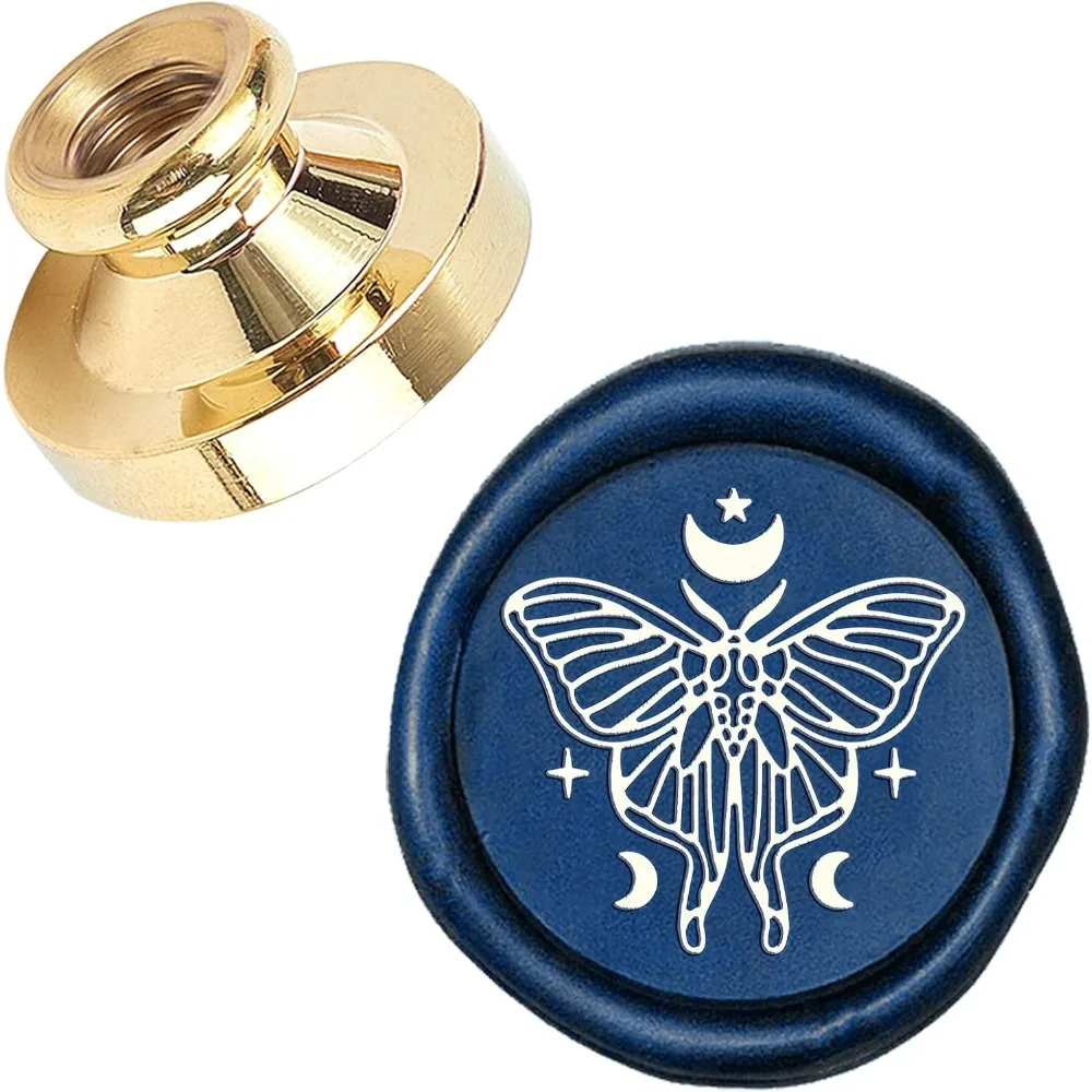 Моль Луна Волшебная сургучная печать Головка штампа Только замена 25 мм Винтажная