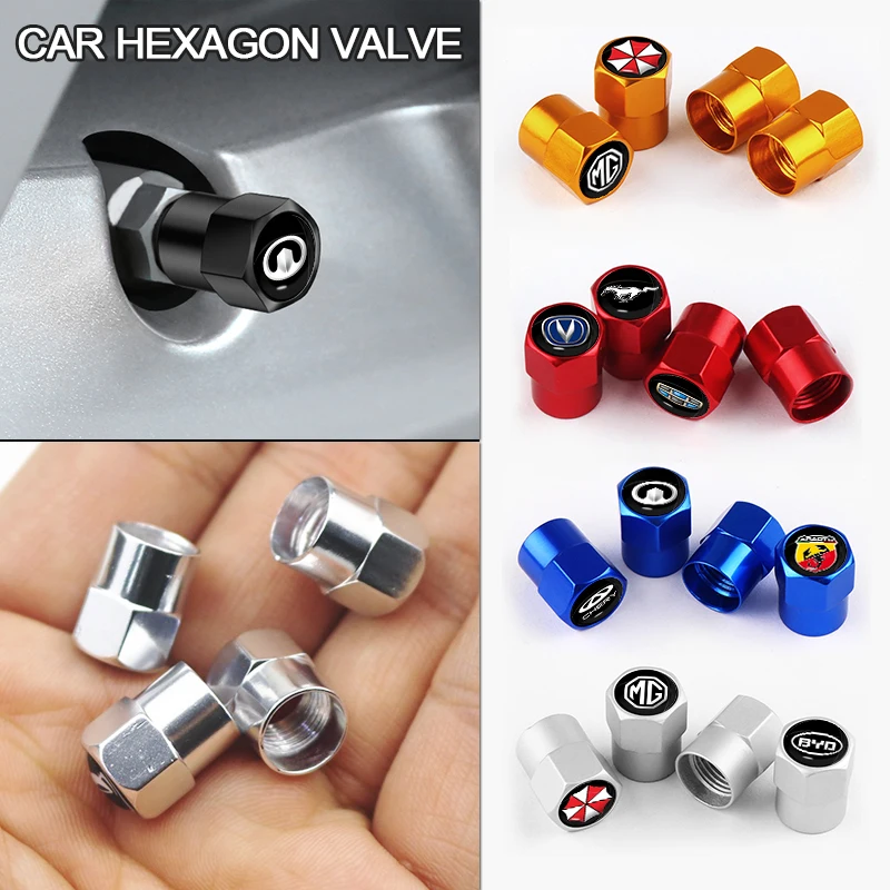 

4pcs Fashion New Car Styling Metal Wheel Tire Valve Caps for Hyundai Tucson 2021 Accent I10 I20 Kona Getz Solaris Accessories